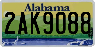 AL license plate 2AK9088