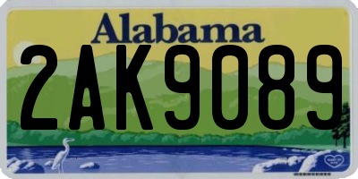 AL license plate 2AK9089