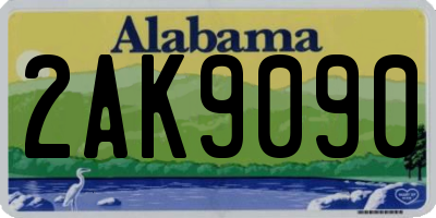 AL license plate 2AK9090