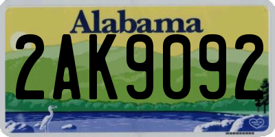 AL license plate 2AK9092