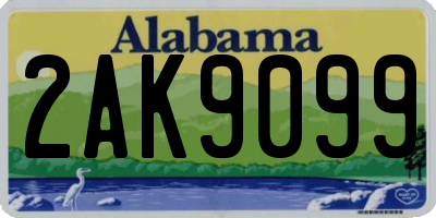 AL license plate 2AK9099