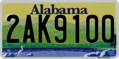 AL license plate 2AK9100