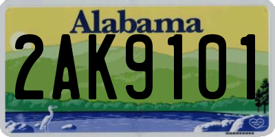 AL license plate 2AK9101