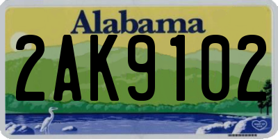 AL license plate 2AK9102