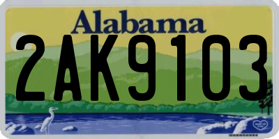 AL license plate 2AK9103