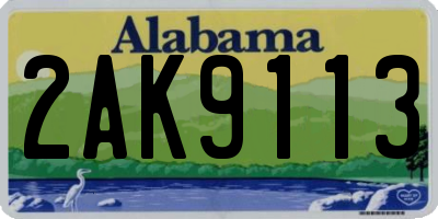 AL license plate 2AK9113