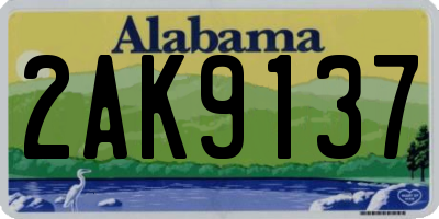 AL license plate 2AK9137