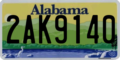 AL license plate 2AK9140