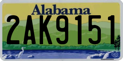 AL license plate 2AK9151