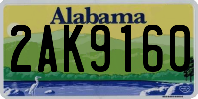 AL license plate 2AK9160