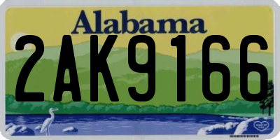 AL license plate 2AK9166