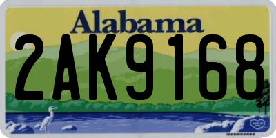 AL license plate 2AK9168