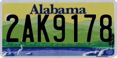 AL license plate 2AK9178