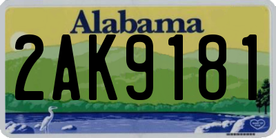 AL license plate 2AK9181