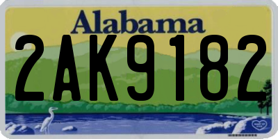 AL license plate 2AK9182