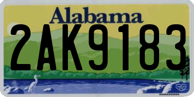 AL license plate 2AK9183