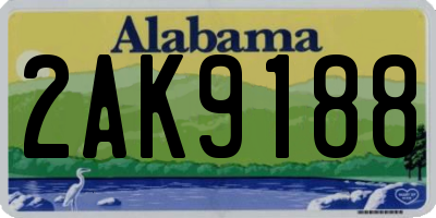 AL license plate 2AK9188