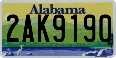AL license plate 2AK9190