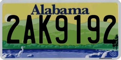 AL license plate 2AK9192