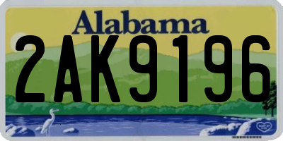 AL license plate 2AK9196