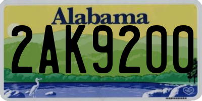 AL license plate 2AK9200