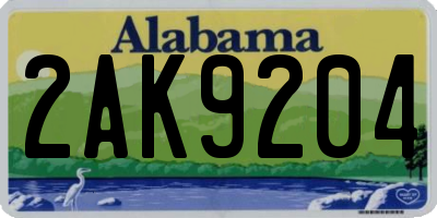 AL license plate 2AK9204