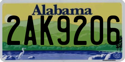 AL license plate 2AK9206
