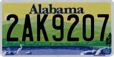 AL license plate 2AK9207