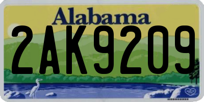 AL license plate 2AK9209