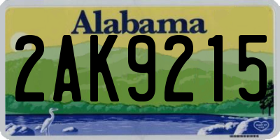 AL license plate 2AK9215