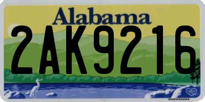 AL license plate 2AK9216