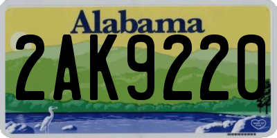 AL license plate 2AK9220