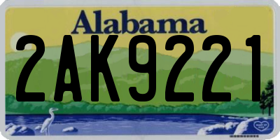 AL license plate 2AK9221