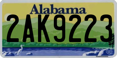 AL license plate 2AK9223