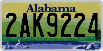 AL license plate 2AK9224