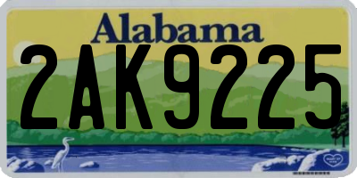 AL license plate 2AK9225