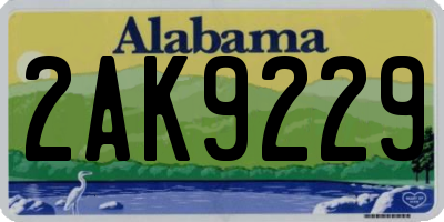 AL license plate 2AK9229