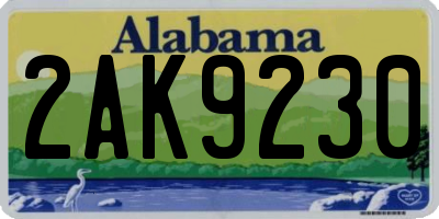 AL license plate 2AK9230