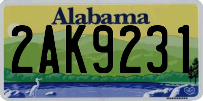 AL license plate 2AK9231