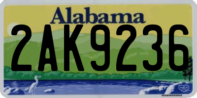 AL license plate 2AK9236