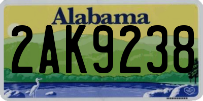 AL license plate 2AK9238