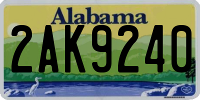 AL license plate 2AK9240