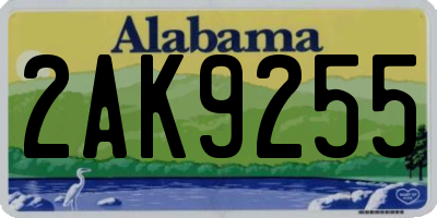 AL license plate 2AK9255