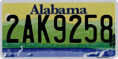 AL license plate 2AK9258