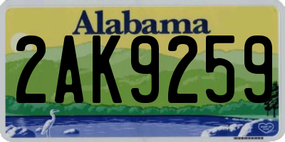 AL license plate 2AK9259