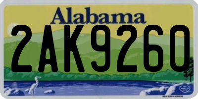 AL license plate 2AK9260