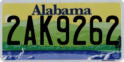 AL license plate 2AK9262