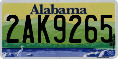 AL license plate 2AK9265