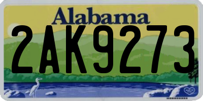 AL license plate 2AK9273