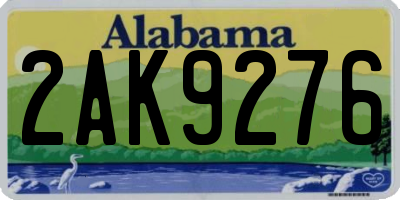 AL license plate 2AK9276